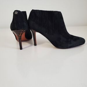 Coach Black Heeled Suede Leather Ankle Boots Zise 7